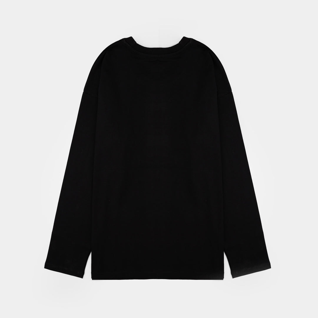 Boys Jersey/Terry T-Shirt Upside Down-BLACK