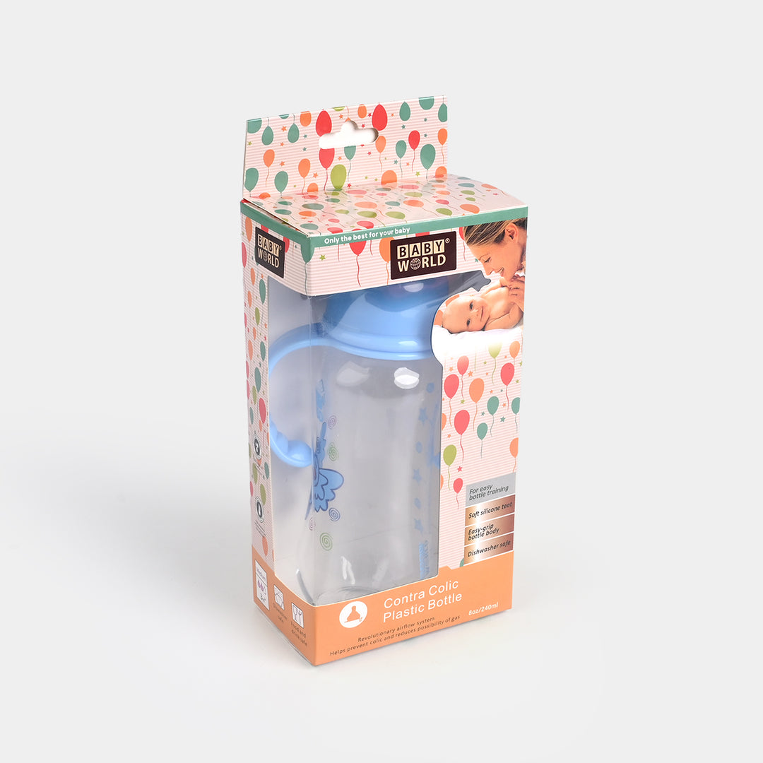 Premium Handle PC Feeder Bottle 8Oz 2025 Blue