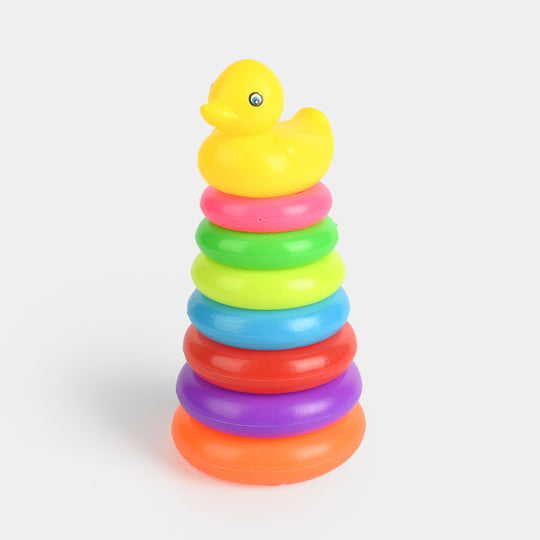 Stacking Rings Tower Toy with Duck Topper