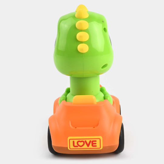 Four-Wheel Cartoon Car With Dinosaur Toy