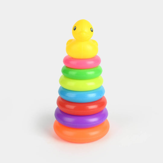 Stacking Rings Tower Toy with Duck Topper