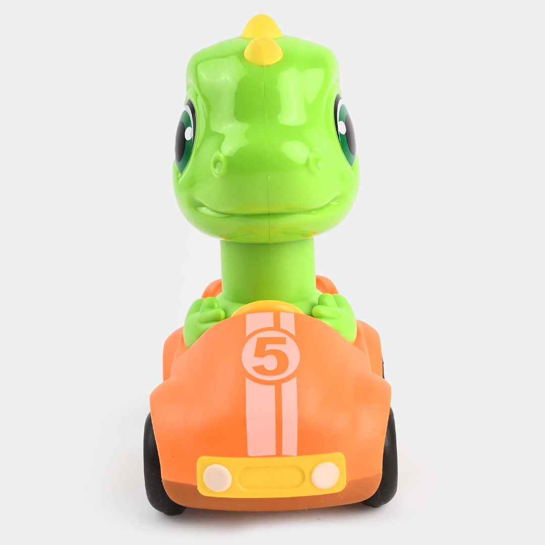 Four-Wheel Cartoon Car With Dinosaur Toy