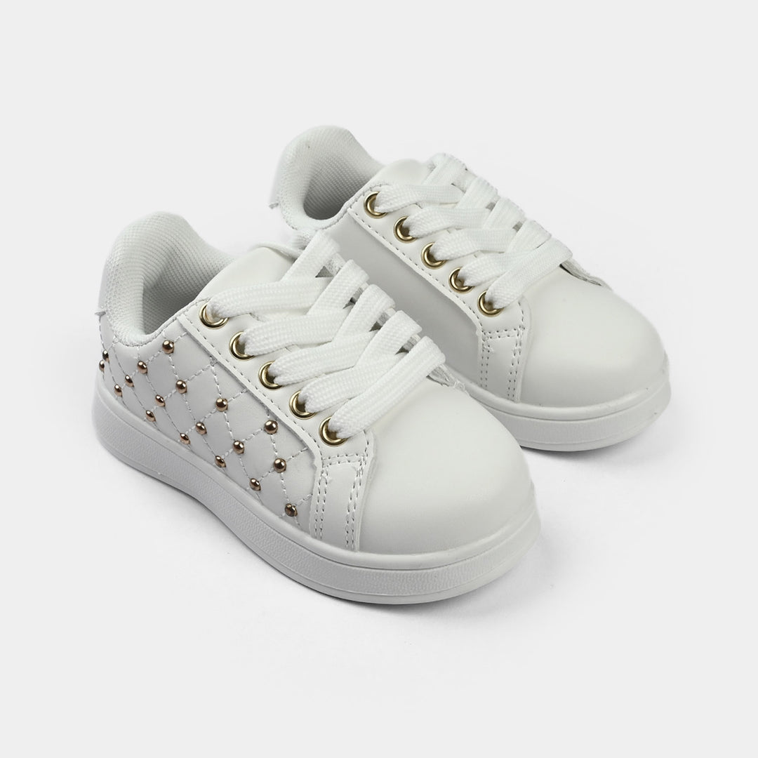 Girls Sneakers 417-12S-White.Gold