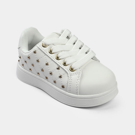Girls Sneakers 417-12S-White.Gold