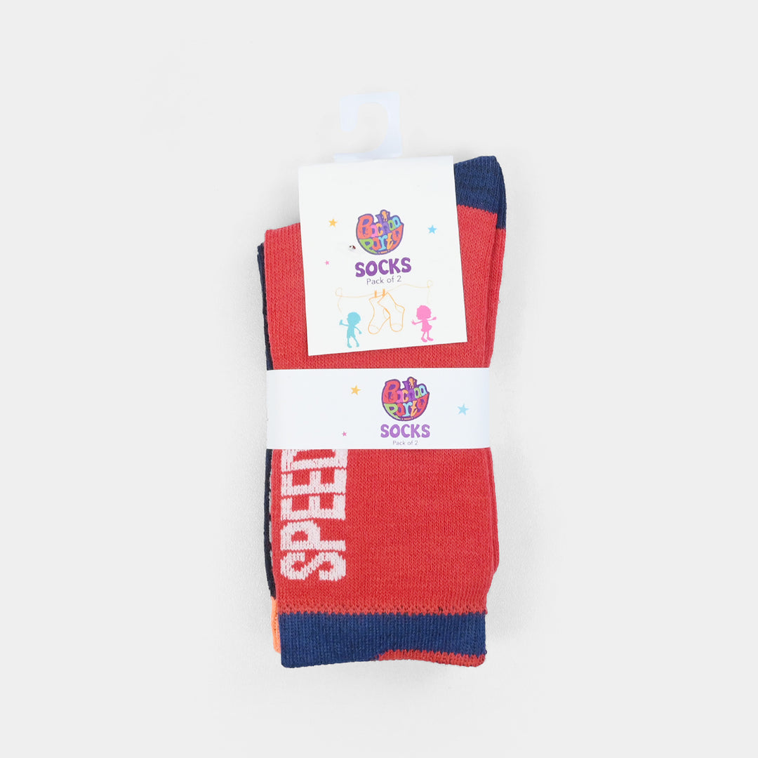Boys Socks Pack Of 2 Speed-Navy.Red