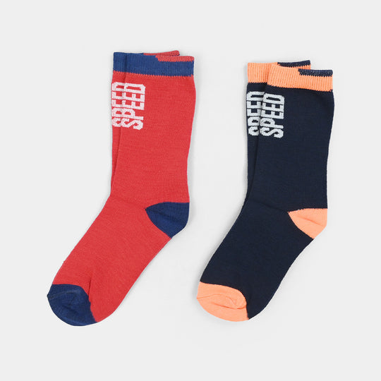 Boys Socks Pack Of 2 Speed-Navy.Red