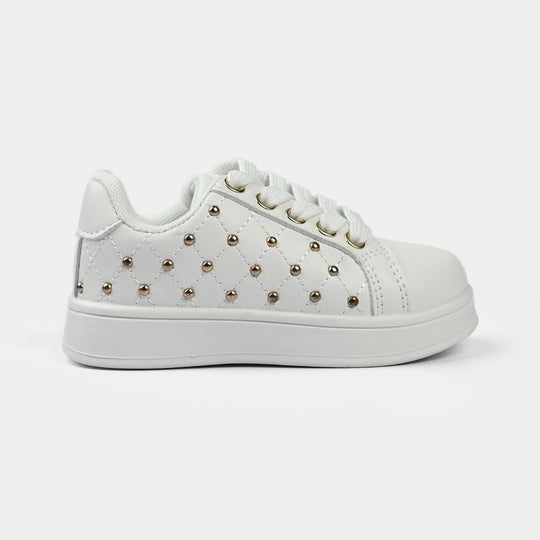 Girls Sneakers 417-12S-White.Gold