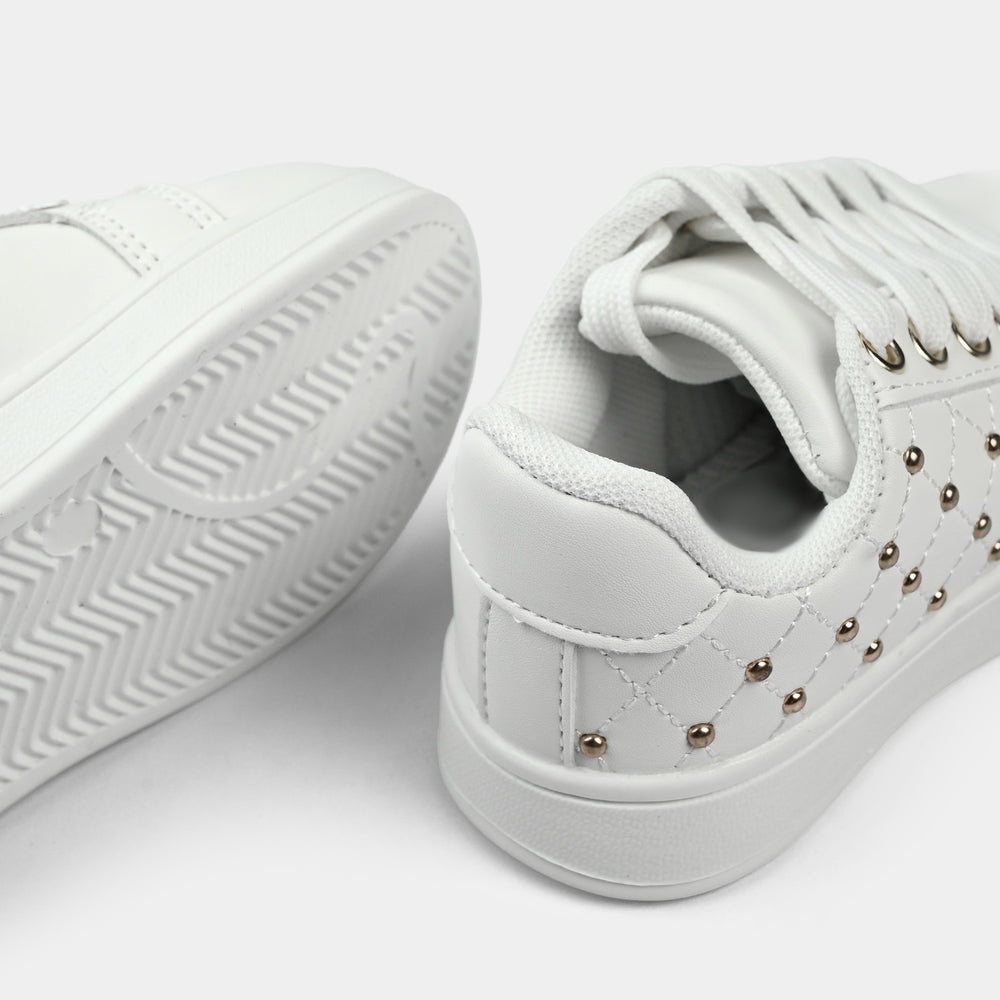 Girls Sneakers 417-12S-White.Gold