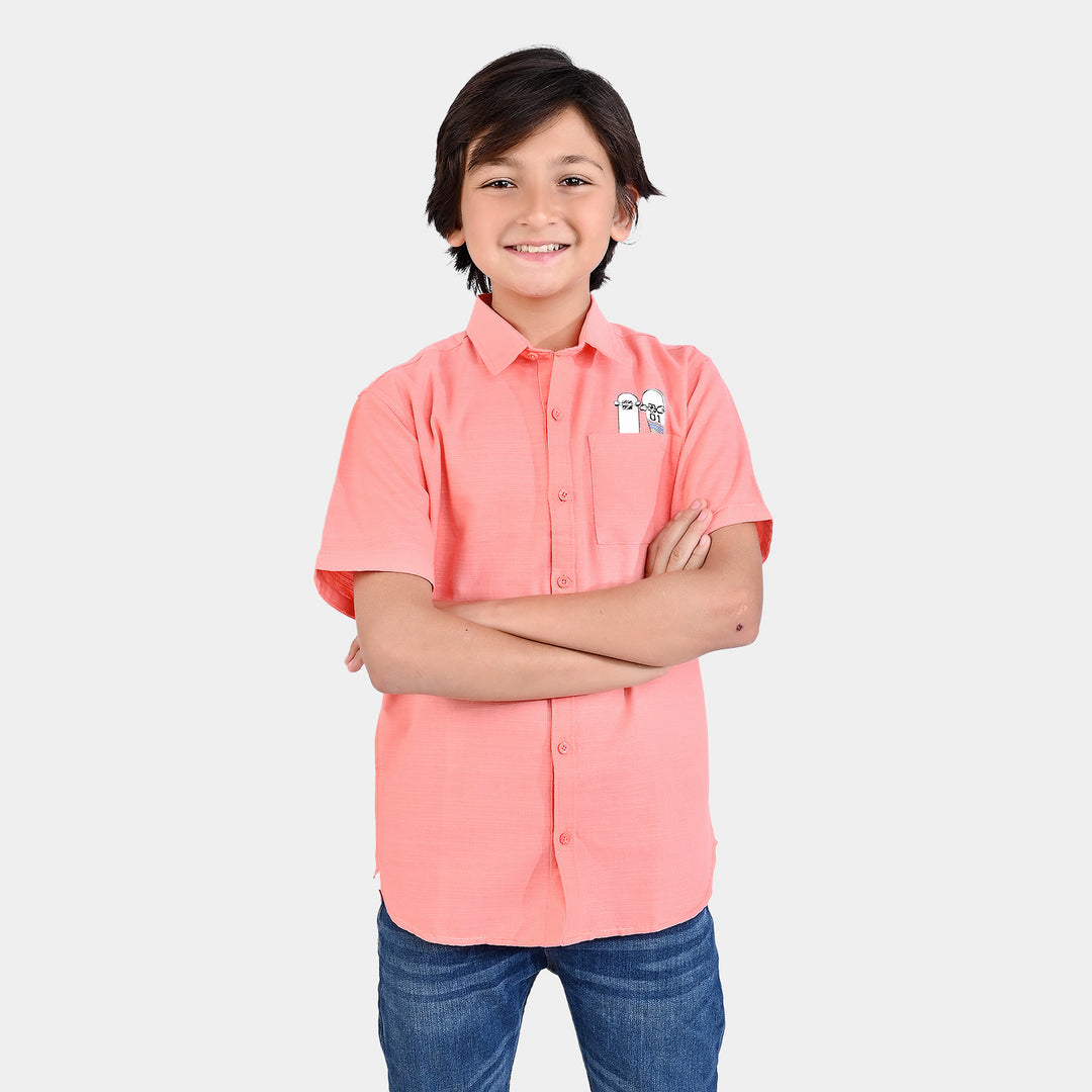 Boys Cotton Slub Casual Shirt H/S (Skate Boarding)-D.Flower