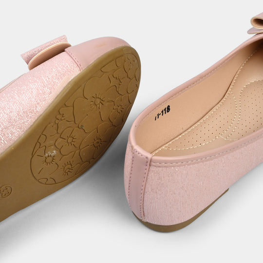 Girls Pumps 11-118-Tea.Pink