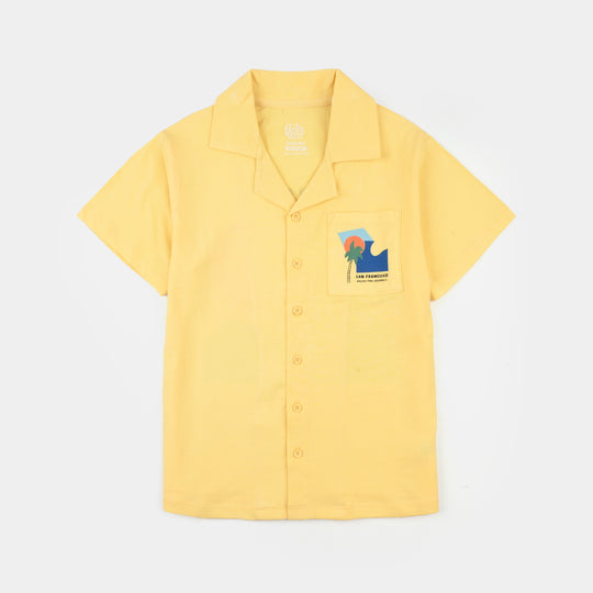 Boys Knitted Shirt Sun Francisco – Yellow
