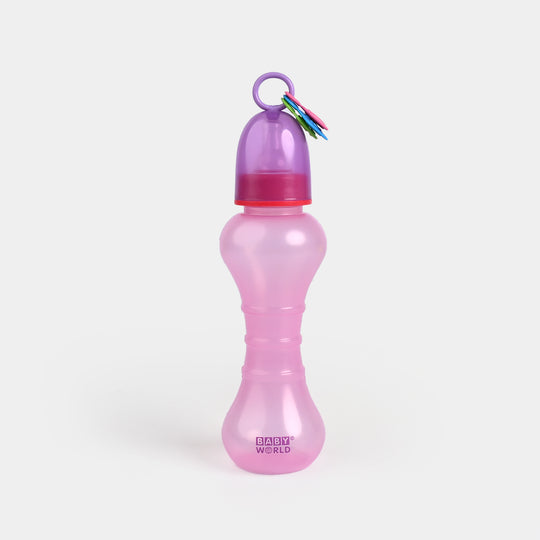 Feeding Bottle with Rattle Hood 8Oz 8042 Pink