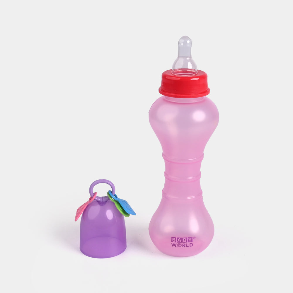 Feeding Bottle with Rattle Hood 8Oz 8042 Pink