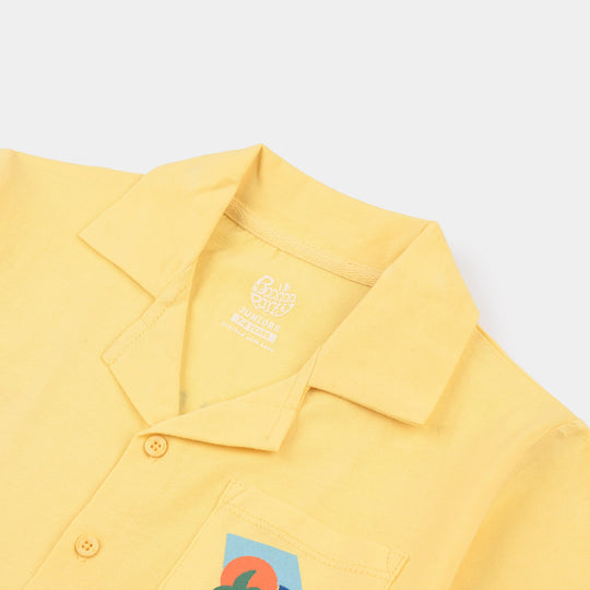 Boys Knitted Shirt Sun Francisco – Yellow