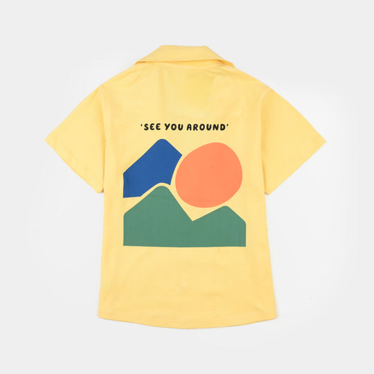 Boys Knitted Shirt Sun Francisco – Yellow