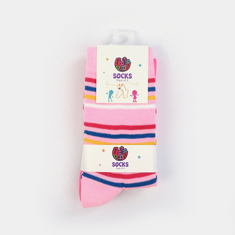 Girls Socks Pack Of 2 Striper