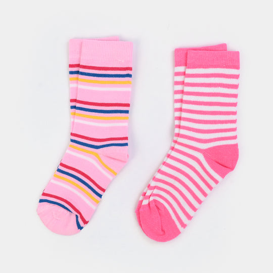 Girls Socks Pack Of 2 Striper