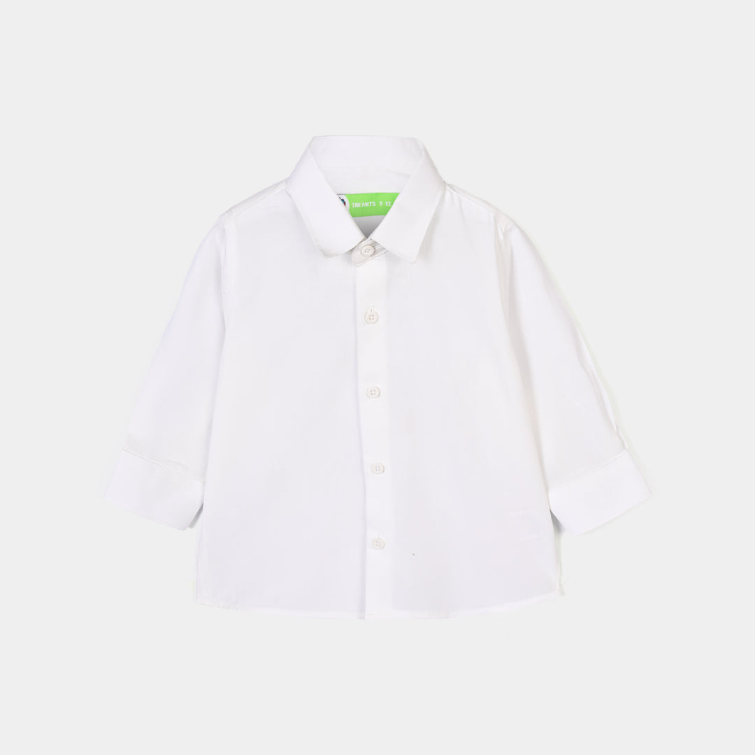 Infant Boys Cotton Poplin Formal Shirt (White)