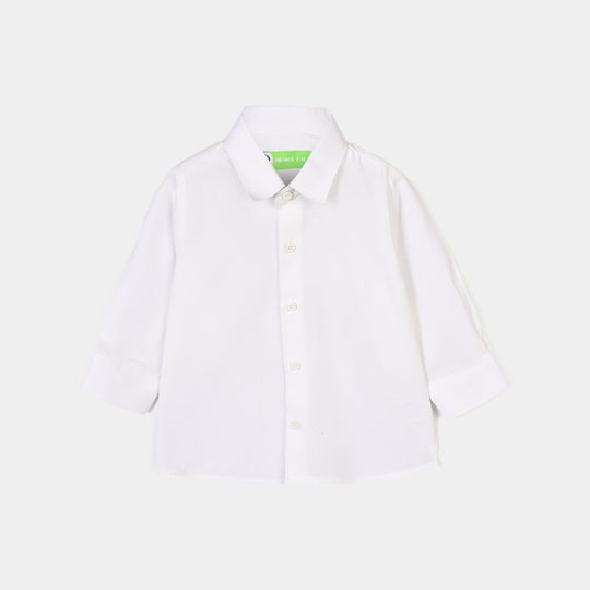 Infant Boys Cotton Poplin Formal Shirt (White)