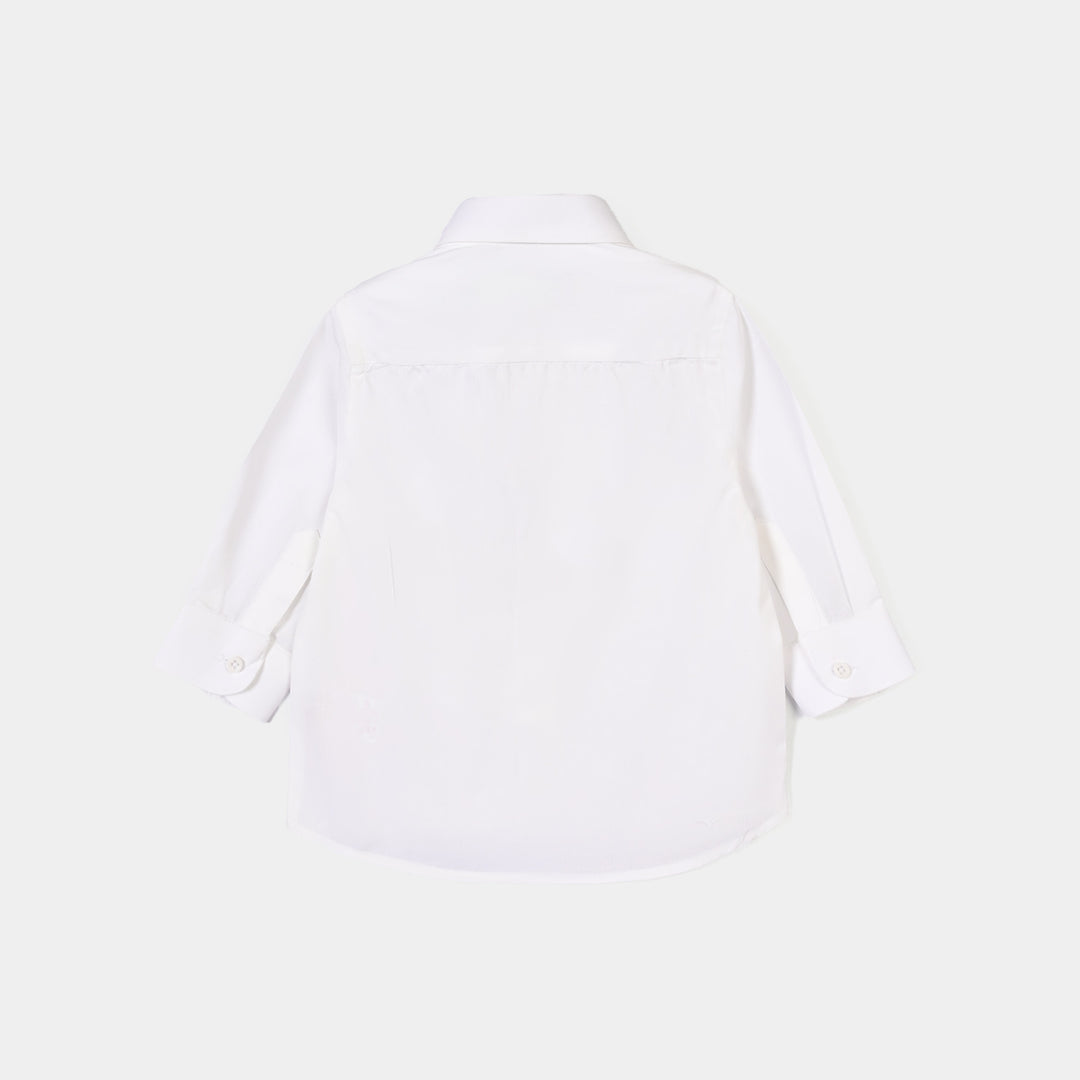 Infant Boys Cotton Poplin Formal Shirt (White)