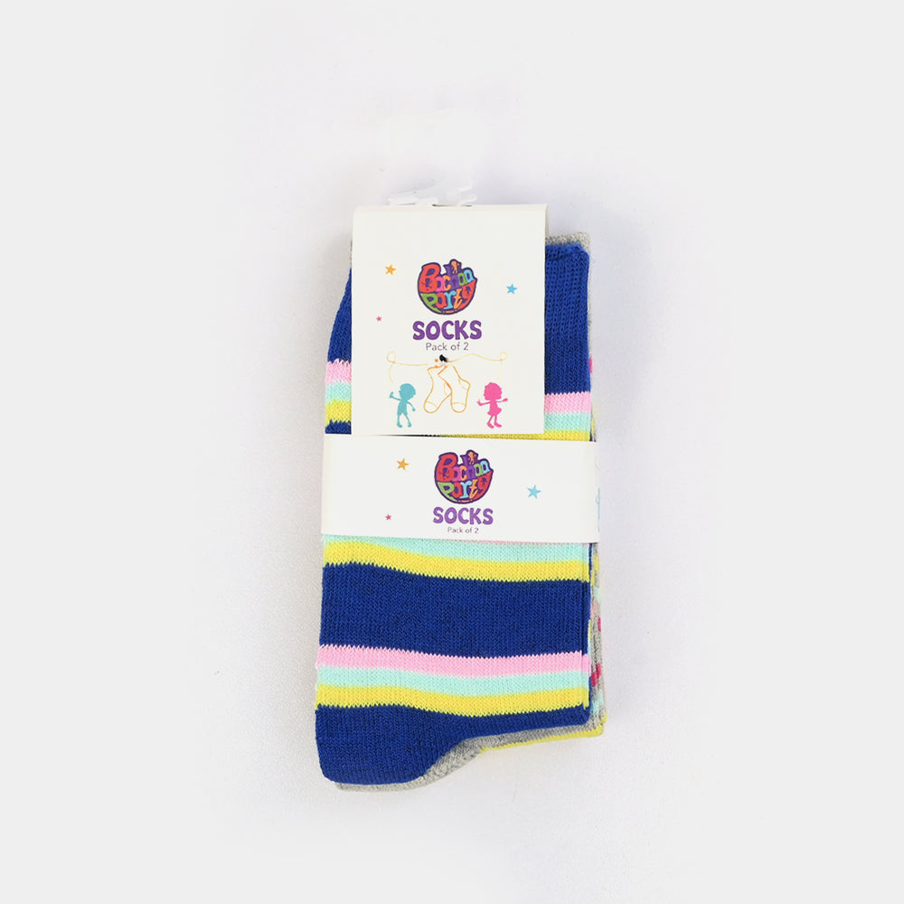 Girls Socks Pack Of 2 Striper