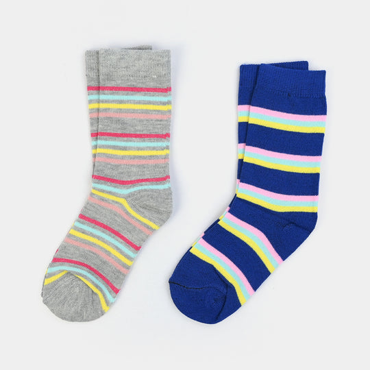 Girls Socks Pack Of 2 Striper