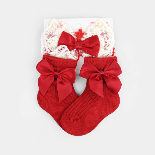 Baby Headband & Matching Socks Set