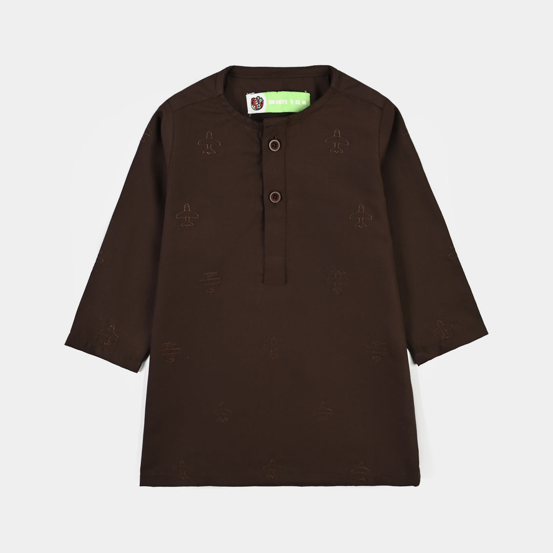 Infant Boys Poly Viscose 2Piece Suit (Woody)-BROWN