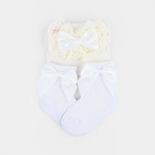 Baby Headband & Matching Socks Set