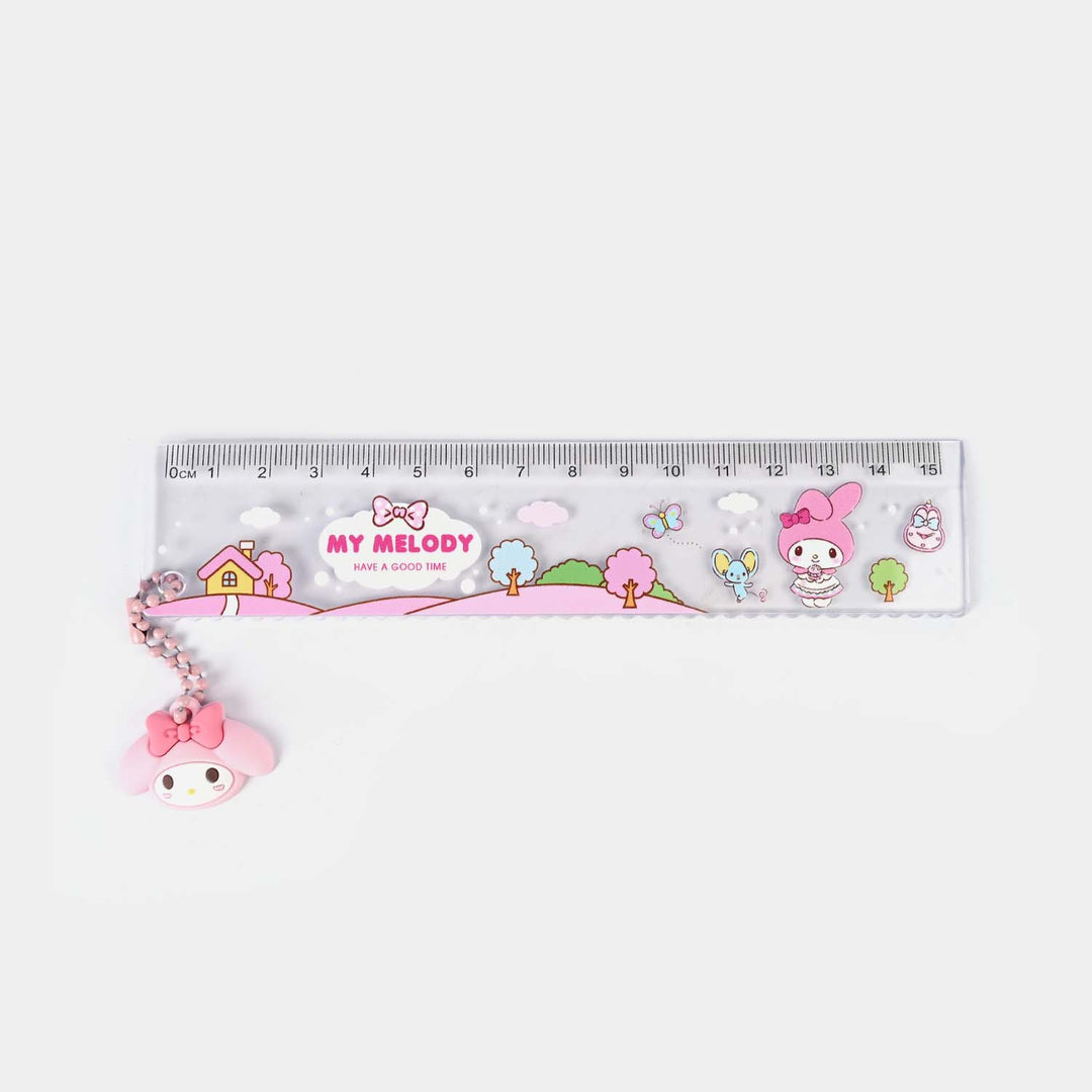 Bright Plastic Scale with Keychain | 15CM