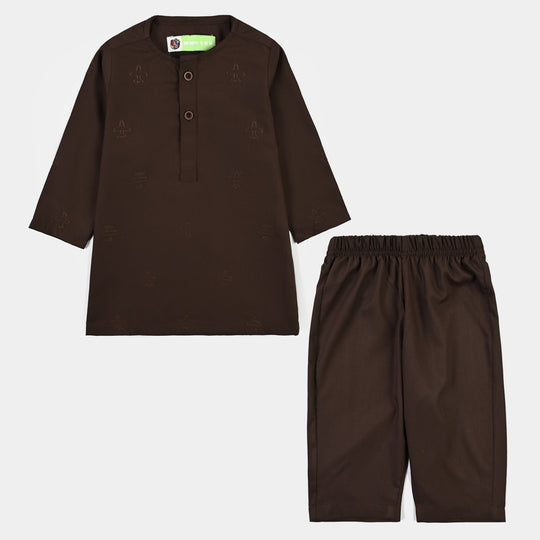 Infant Boys Poly Viscose 2Piece Suit (Woody)-BROWN