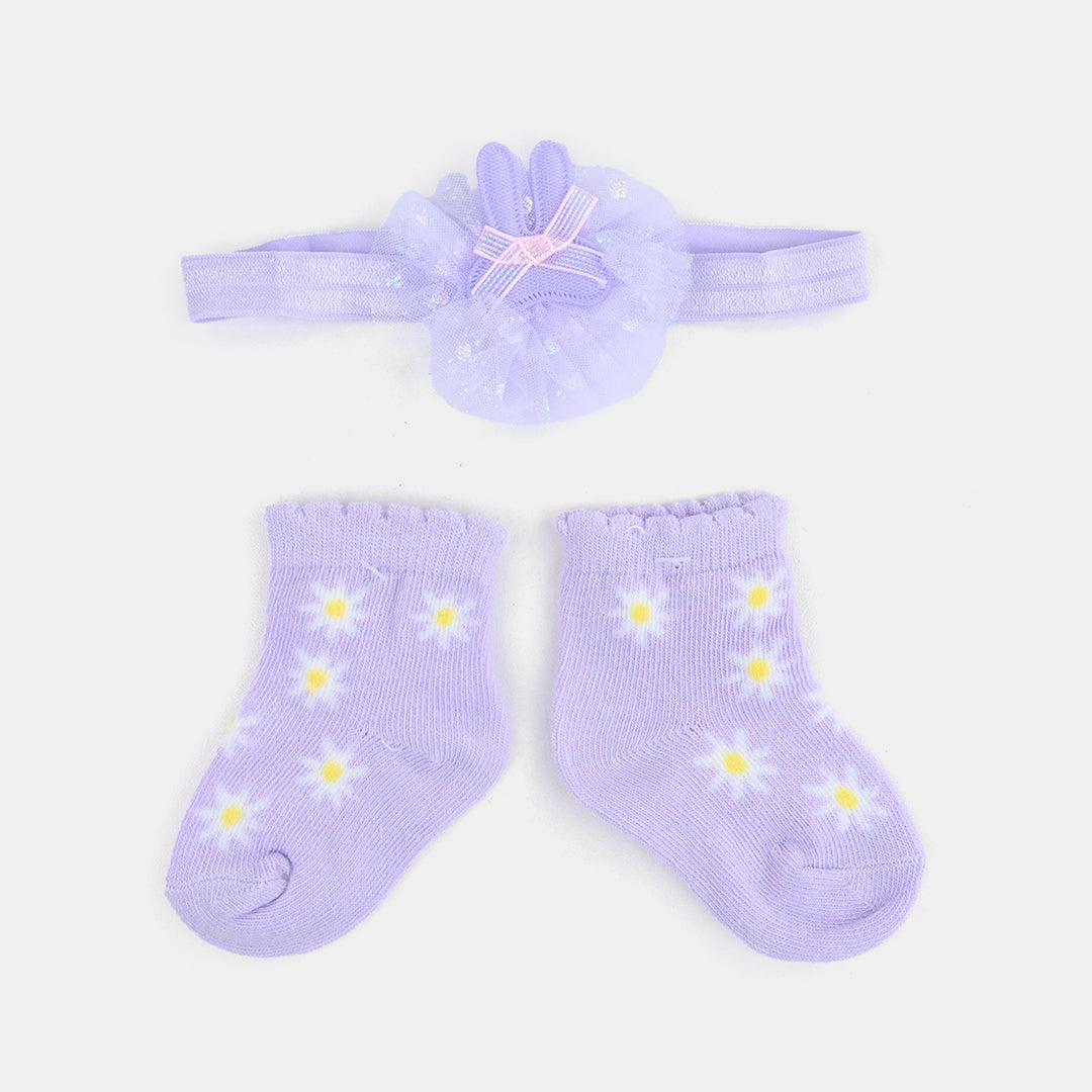 Baby Headband & Matching Socks Set
