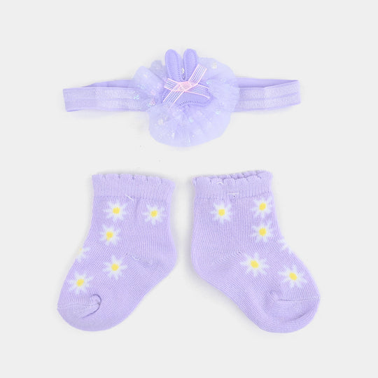 Baby Headband & Matching Socks Set
