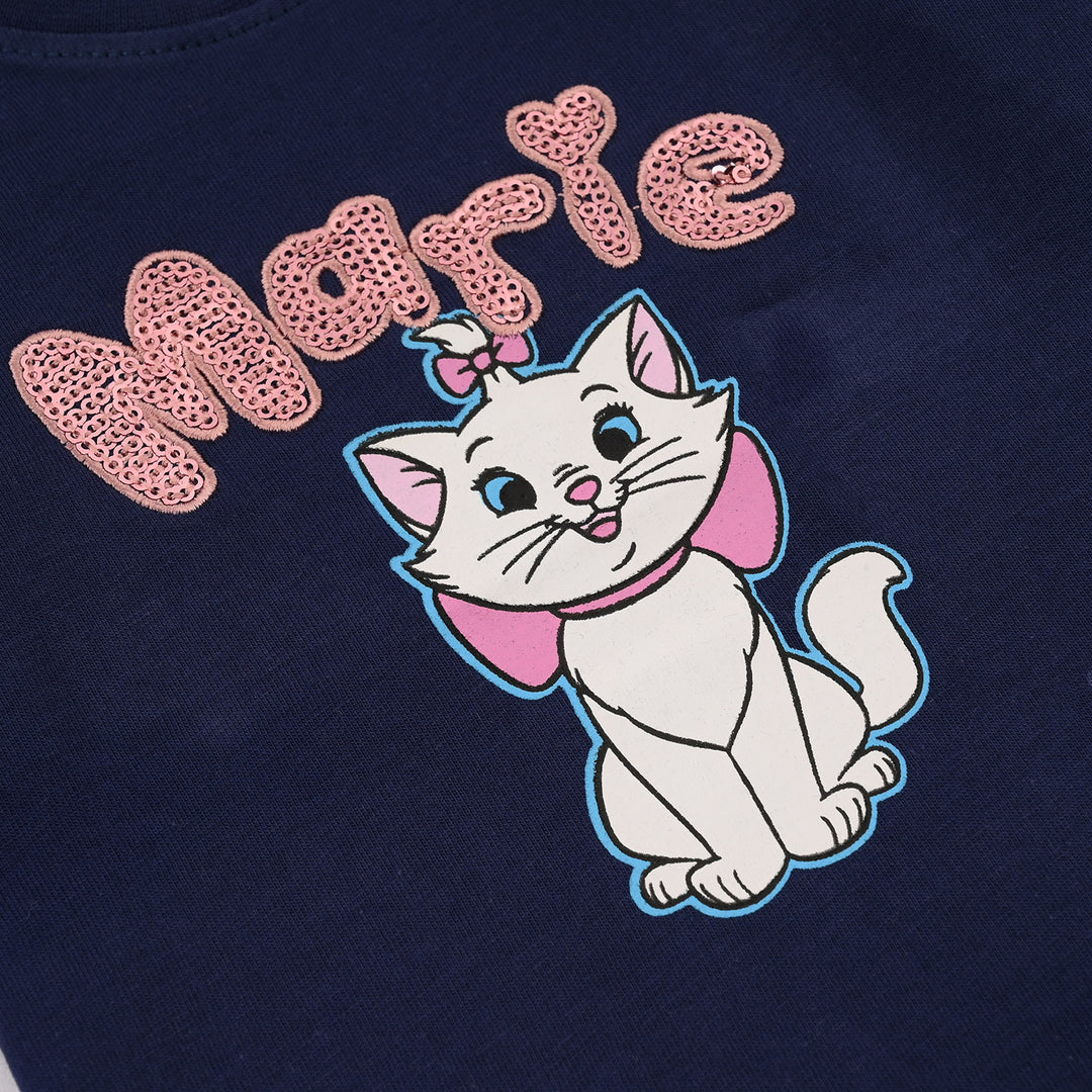 Infant Girls Jersey/Terry T-Shirt H/S Marie-Navy Blue