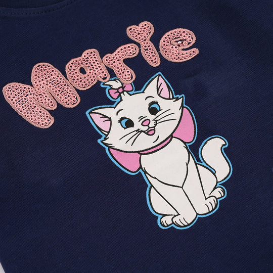 Infant Girls Jersey/Terry T-Shirt H/S Marie-Navy Blue