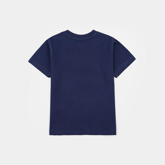 Infant Girls Jersey/Terry T-Shirt H/S Marie-Navy Blue