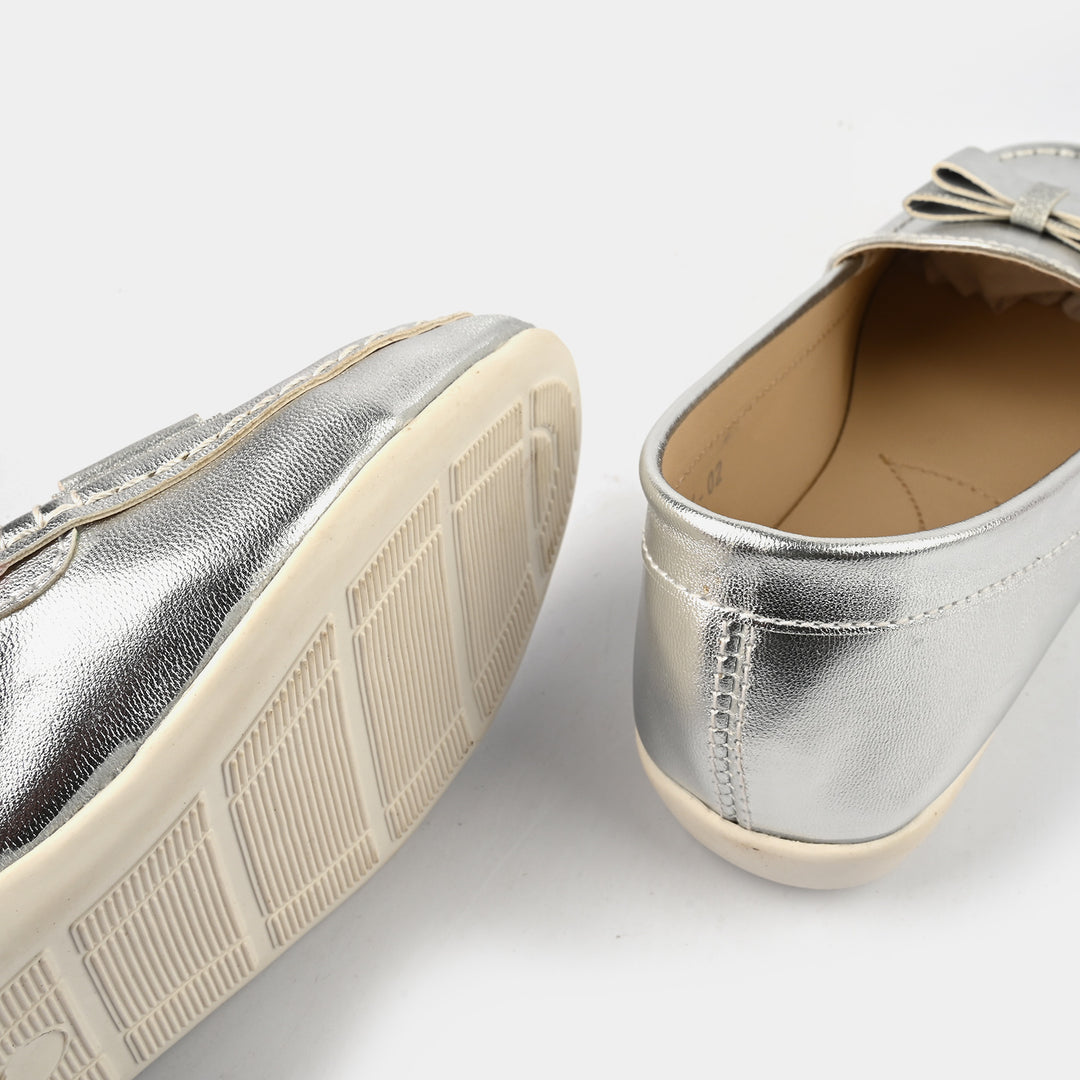 Girls Loafer JV-02-SILVER