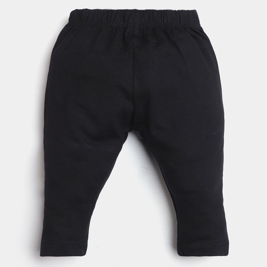Infant Girls Lycra Jersey Plain Tights-Jet Black