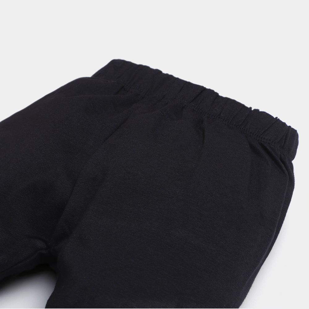 Infant Girls Lycra Jersey Plain Tights-Jet Black