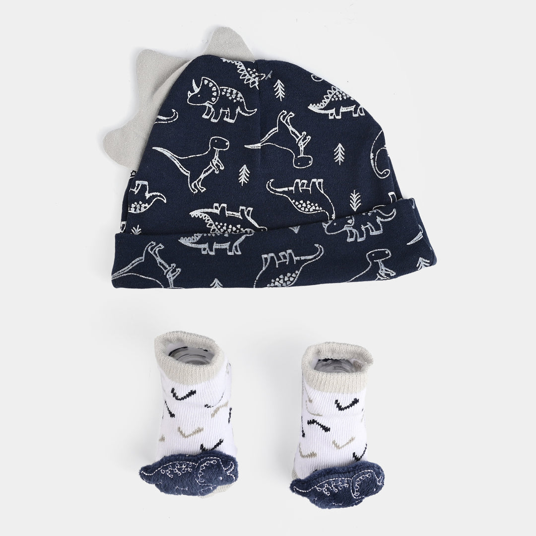 Infant Printed Cap & Socks Set 6M+