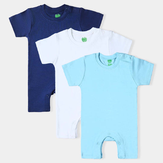 Pack Of 3 Infant Boys Cotton Interlock Rompers set