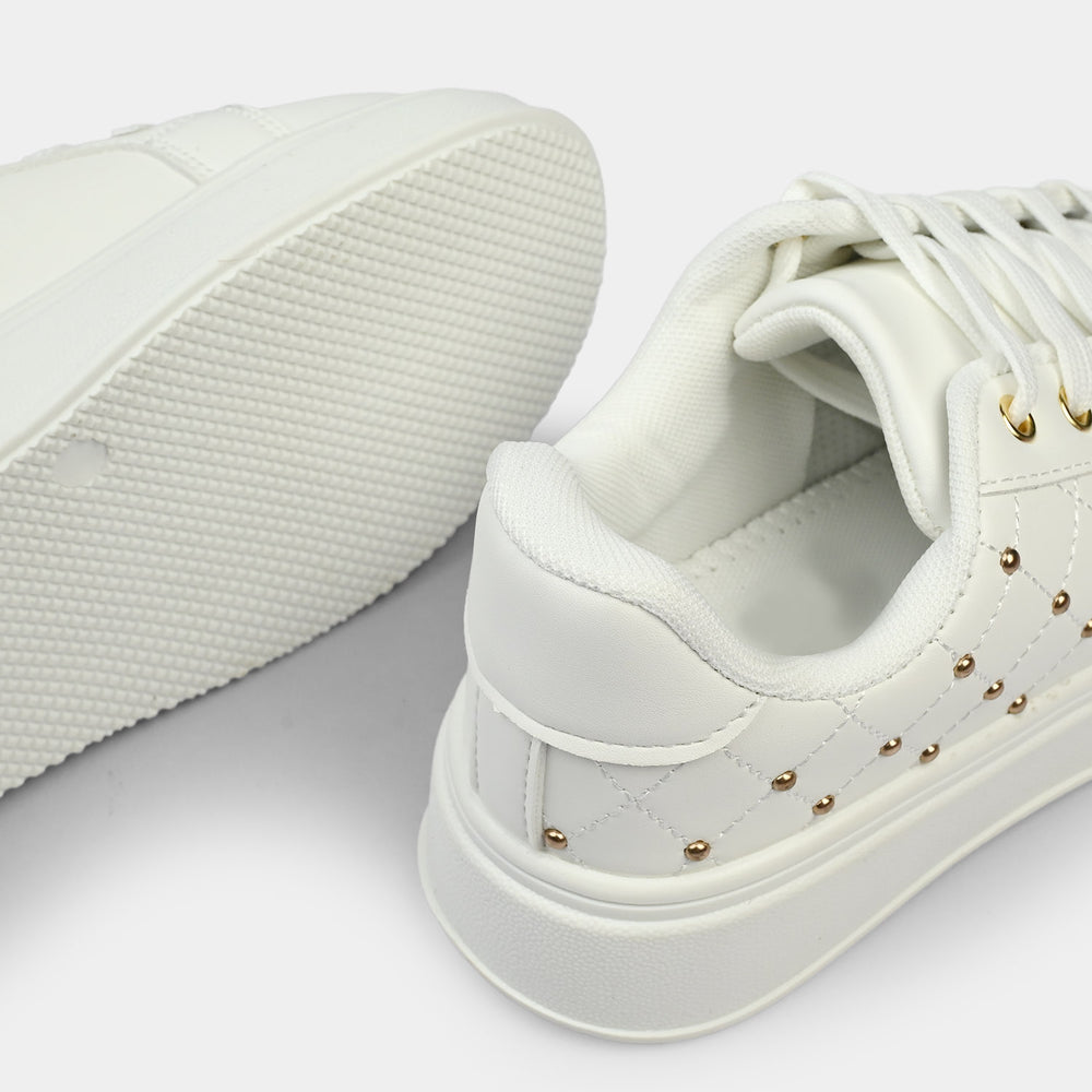 Girls Sneakers 417-12-White.Gold