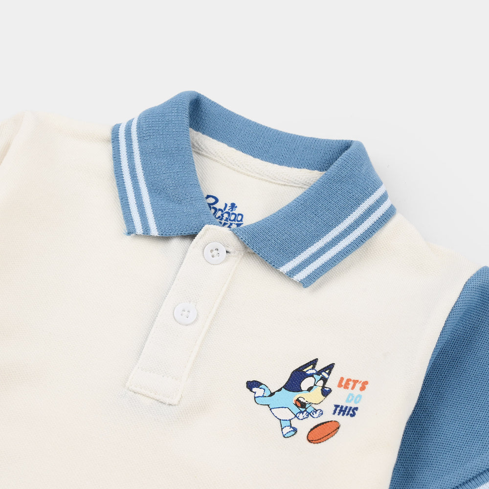 Infant Boys Cotton PK Polo (Let's Do This) – Off-White