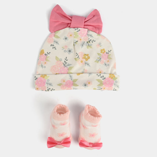 Infant Printed Cap & Socks Set 6M+