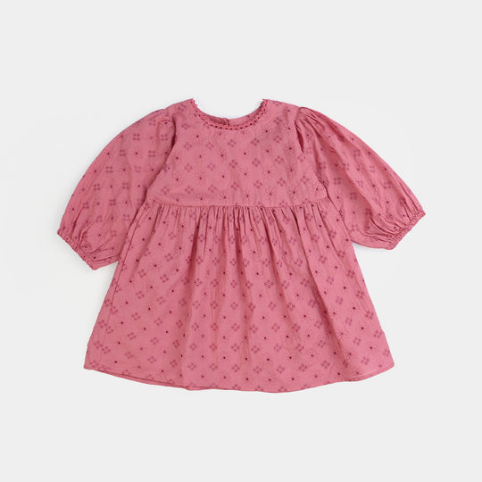 Infant Chicken Kari Girls Casual Frock (Apricot) - Pink