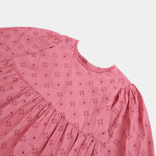Infant Chicken Kari Girls Casual Frock (Apricot) - Pink