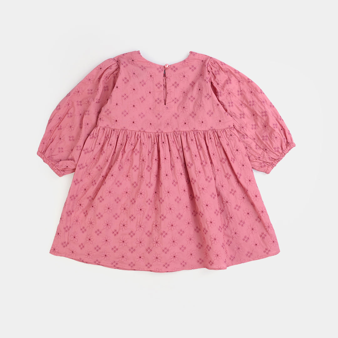 Infant Chicken Kari Girls Casual Frock (Apricot) - Pink