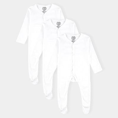 Baby Sleep Suit Pack Of 3 - White