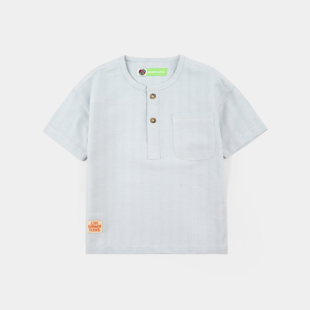 Infant Boys Cotton Woven Suit (Jungle Friend) – Light Blue