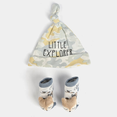 Infant Printed Cap & Socks Set 6M+